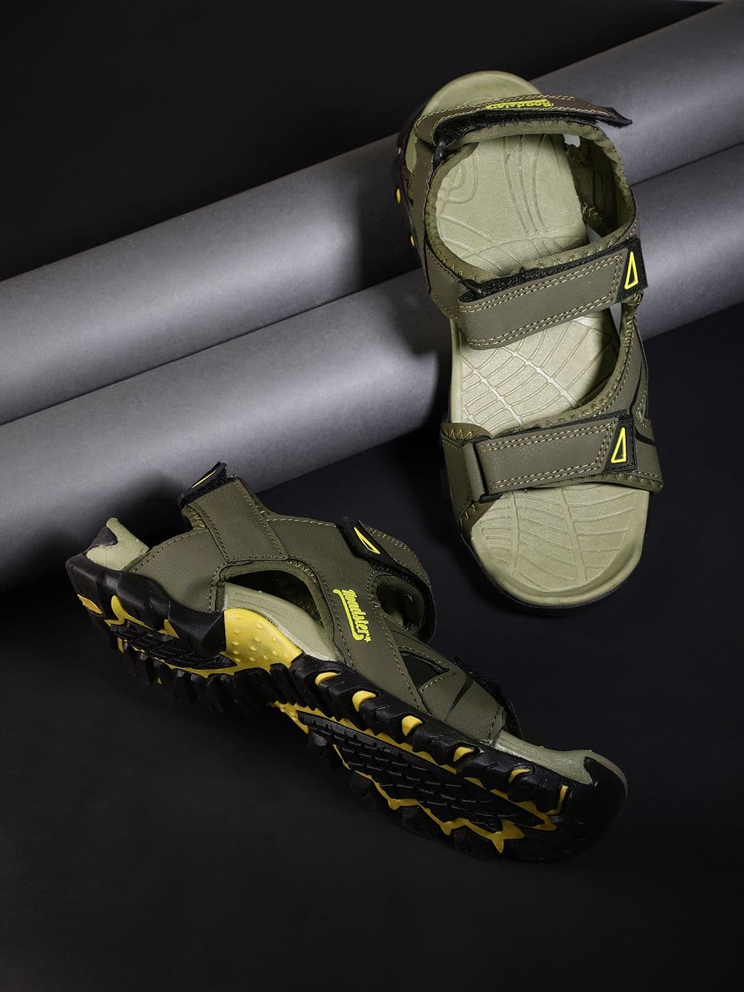 The Roadster Lifestyle Co Men Olive Green Solid Sports Sandals - view 1