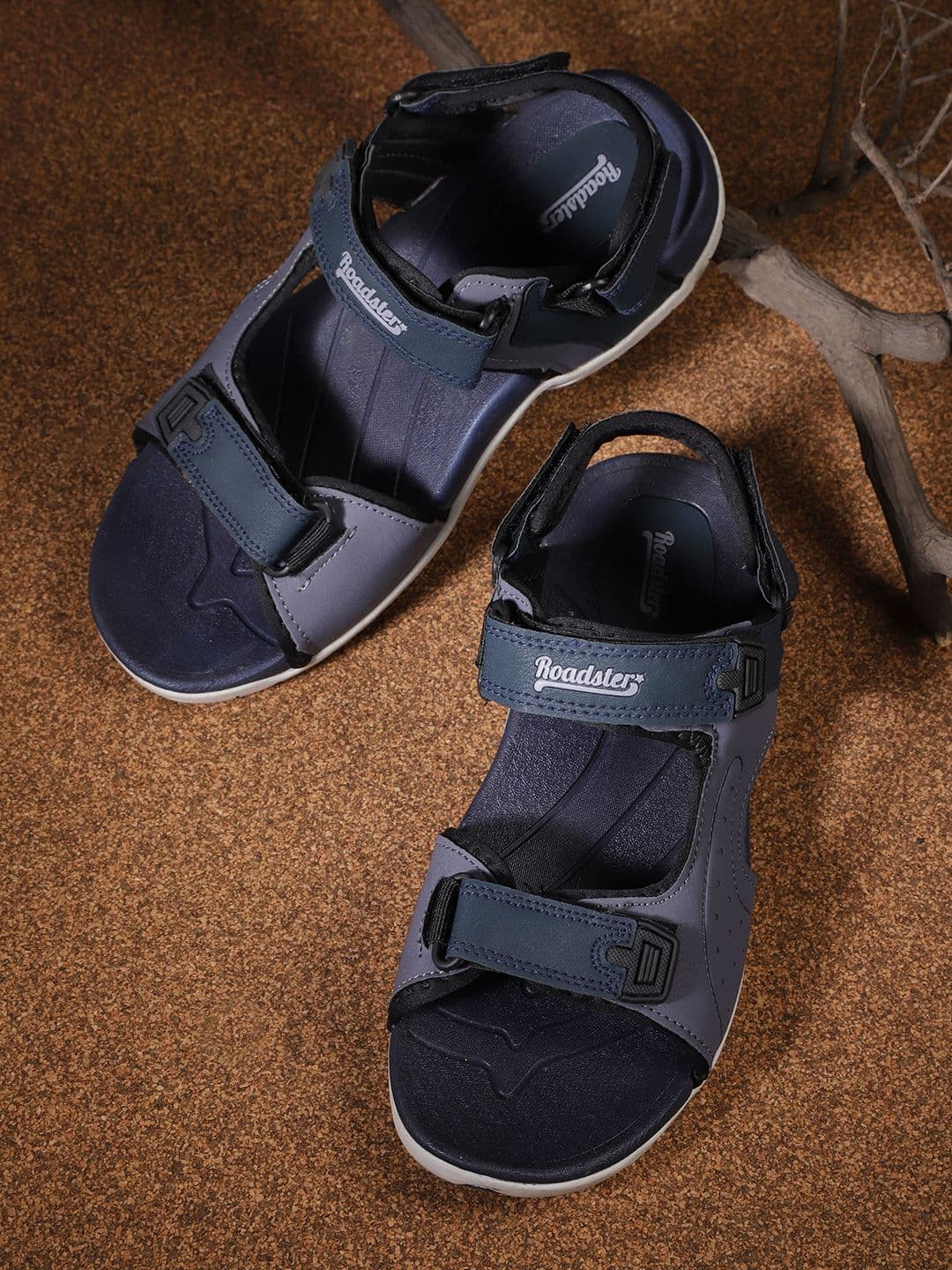 The Roadster Lifestyle Co Men Navy Blue Solid Sports Sandals - view 1