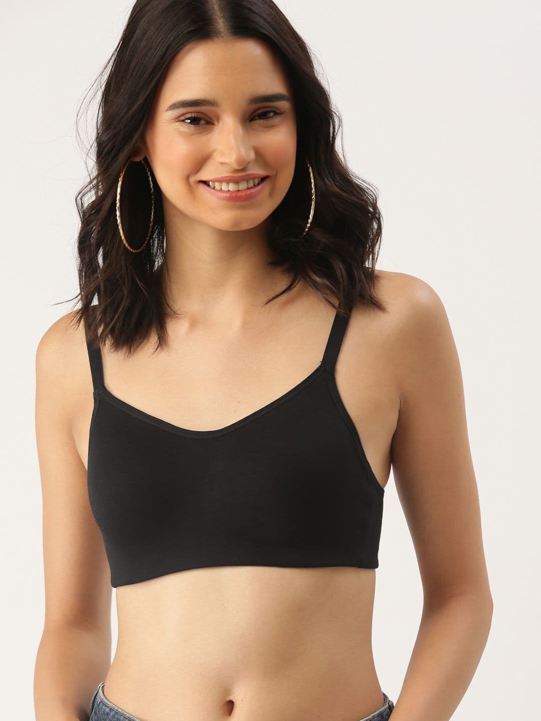 DressBerry X fwd Black Solid Non-Wired Lightly Padded T-shirt Bra DB-CAM-PAD-01A - view 1