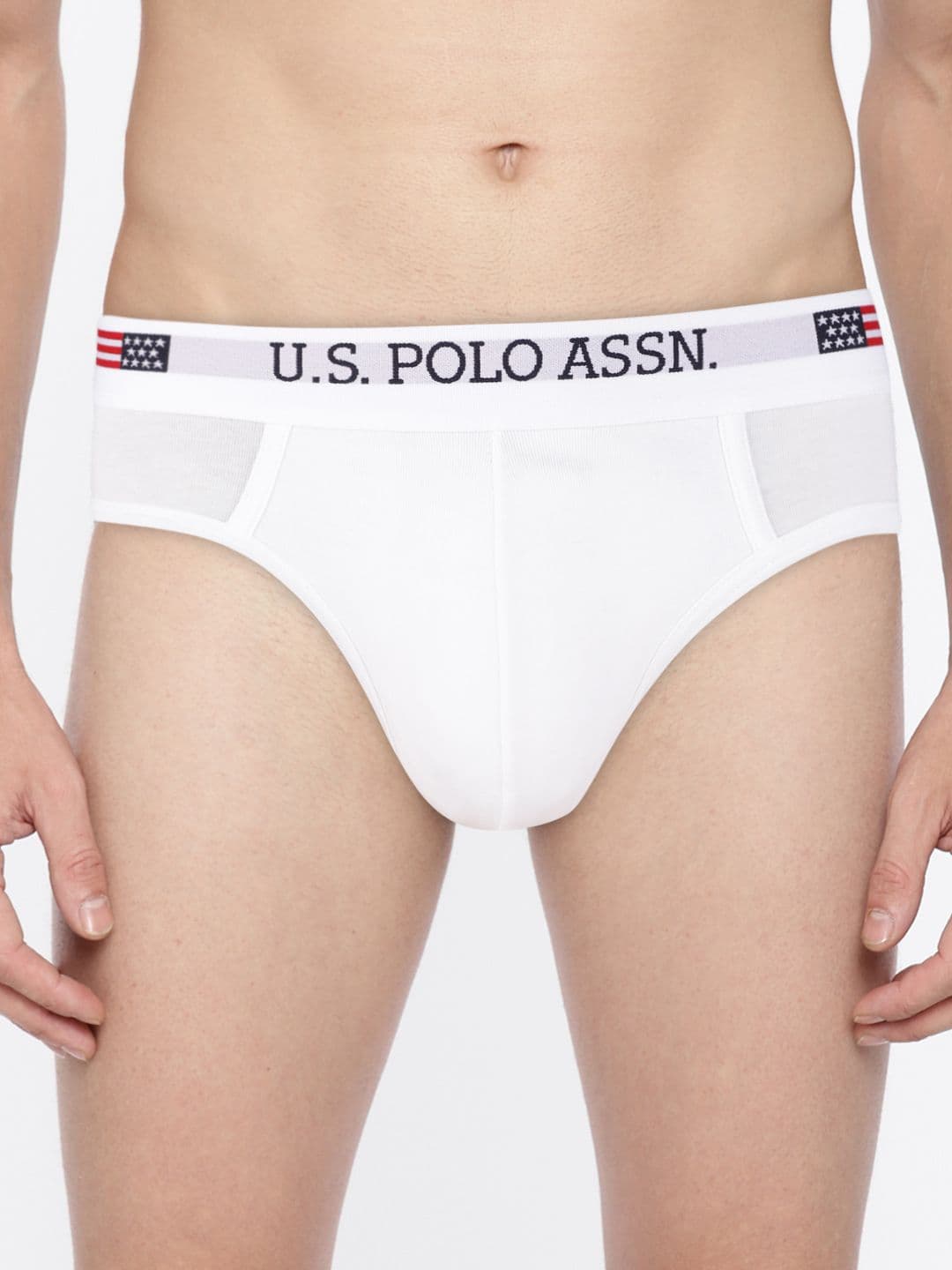 U.S. Polo Assn. Men White Solid Briefs I650-001-Pl - view 1