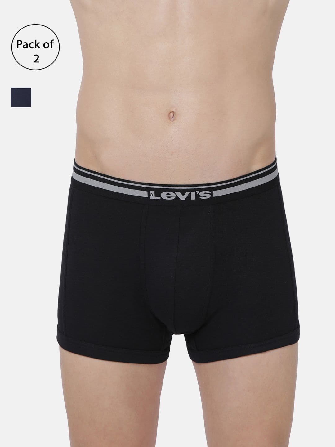 Levis Men Pack of 2 Solid Cotton Rib Ultrasoft Waistband with Shorter Length Trunk - view 1