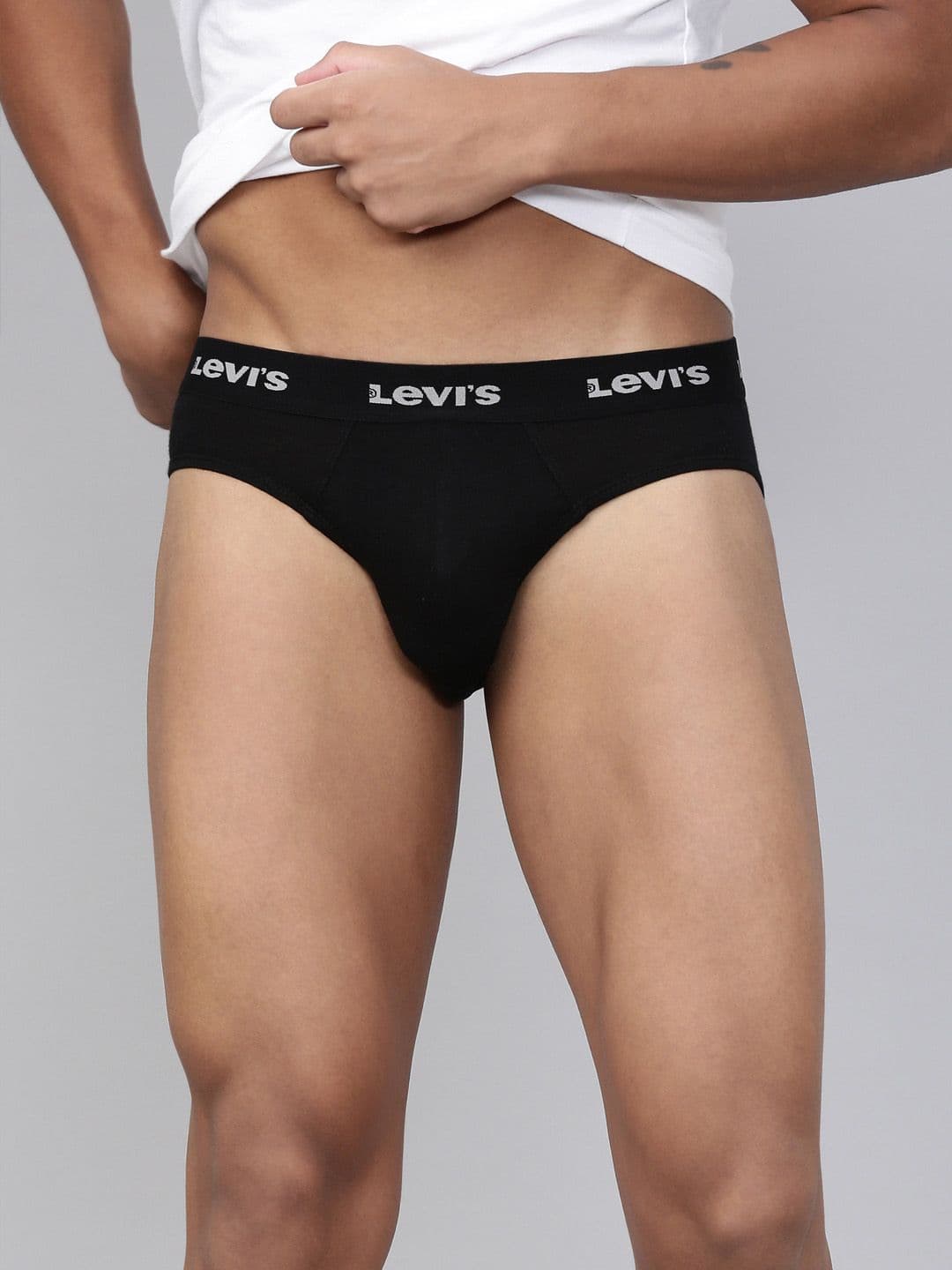 Levis Men Solid Cotton Ultrasoft Waistband Brief with Smartskin Technology - view 1
