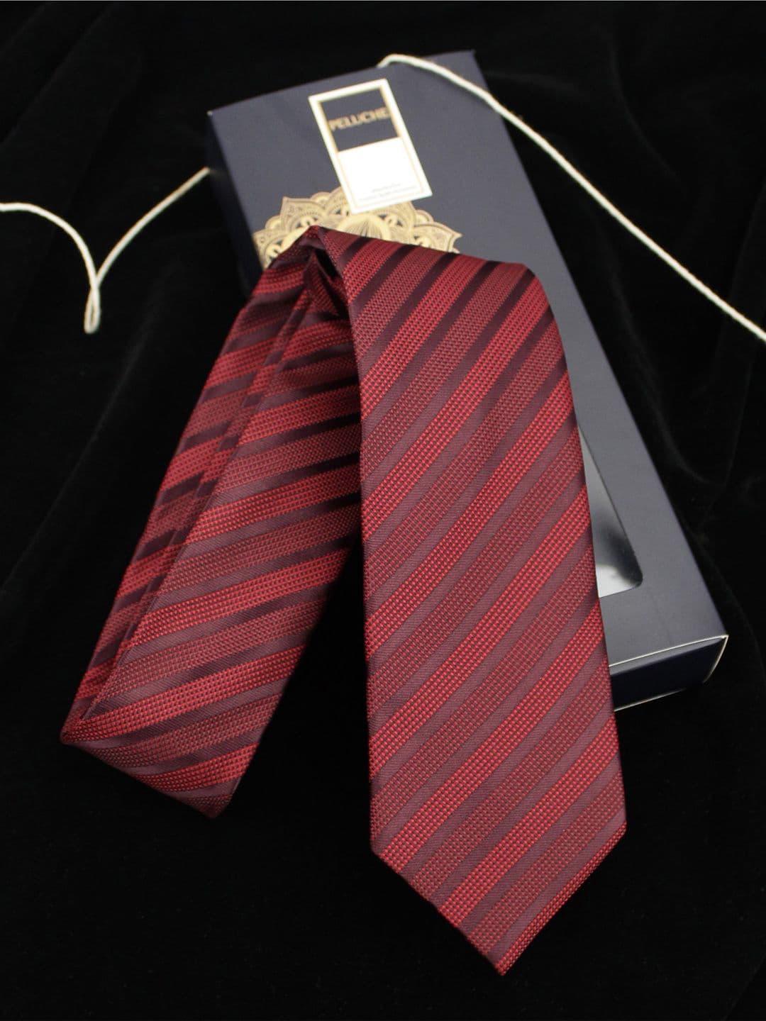 PELUCHE Red Striped Broad Tie - view 1