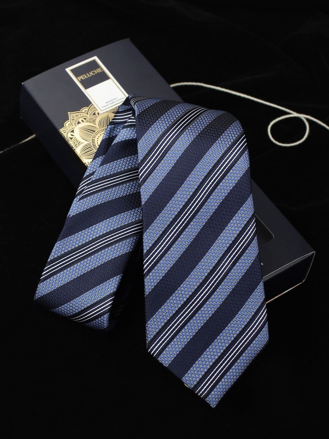 PELUCHE Blue Striped Broad Tie - view 1