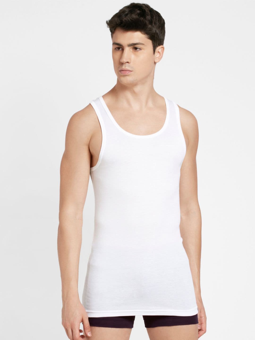 Jockey Men White Solid Innerwear Vest IC13-0105 - view 1