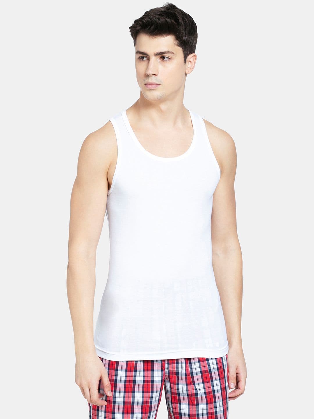 Jockey Men White Solid Modern Fit Innerwear Vest FP04-0105 - view 1