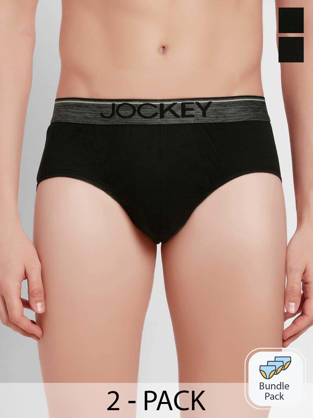 Jockey Men Pack of 2 Black Solid Basic Briefs 8037-0205 - view 1