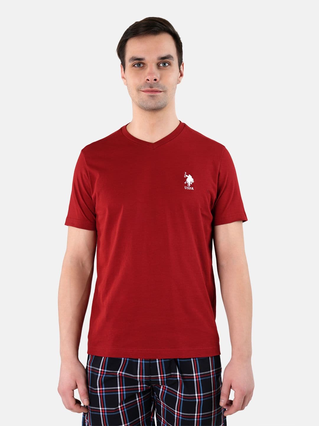U.S. Polo Assn. Maroon Solid Lounge T-Shirt - view 1