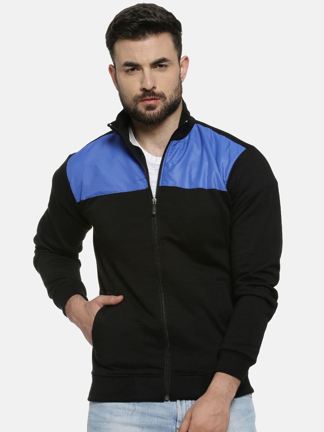 CAHOOT Men Black Colourblocked Windcheater Bomber Jacket - view 1
