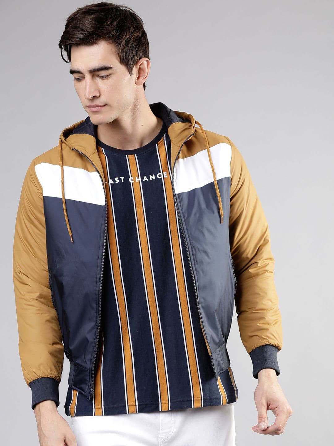 LOCOMOTIVE Men Mustard Colourblocked Tailored Jacket - view 1