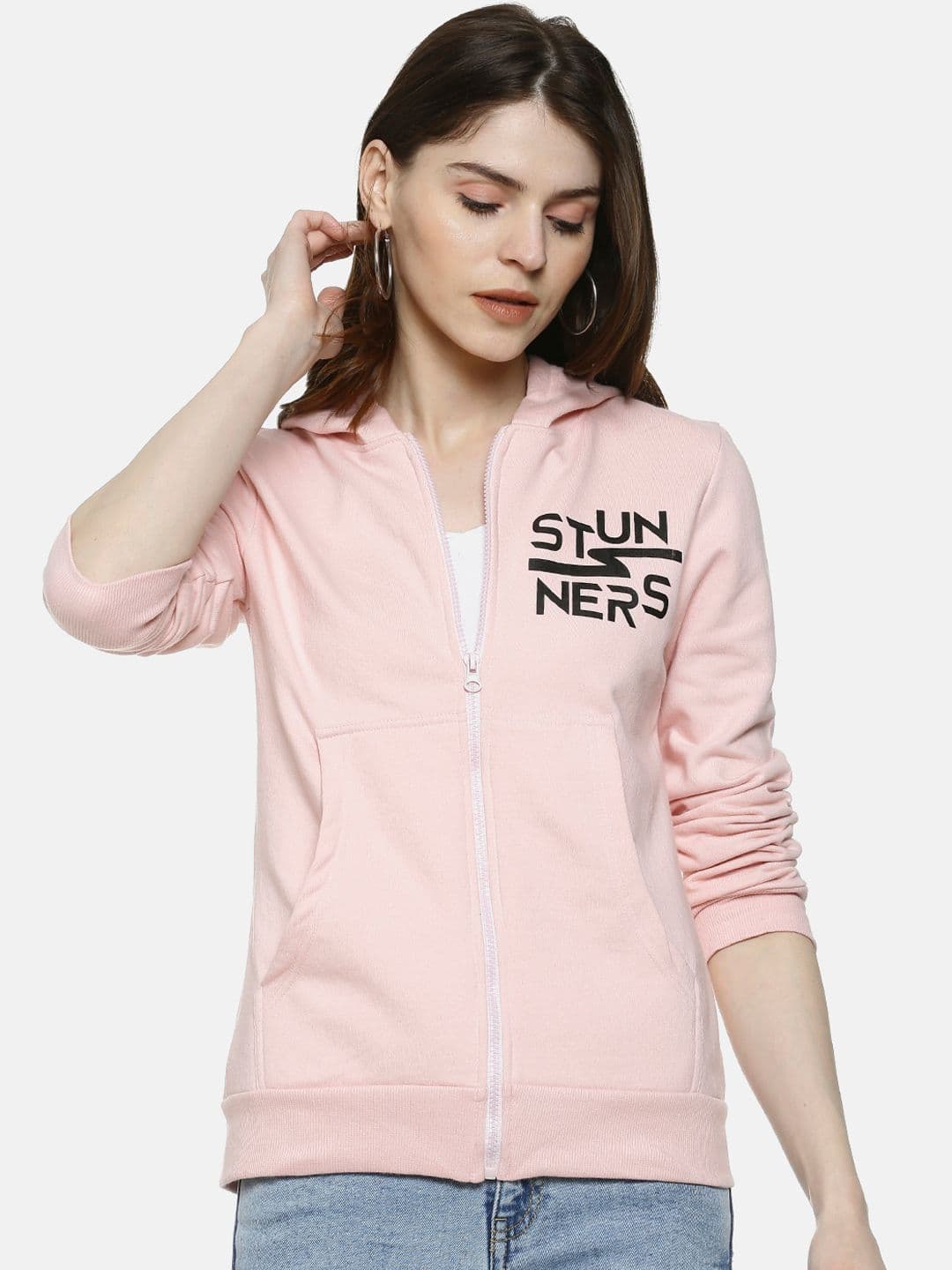PINACOLADA Women Pink Printed Hooded Sweatshirt - view 1