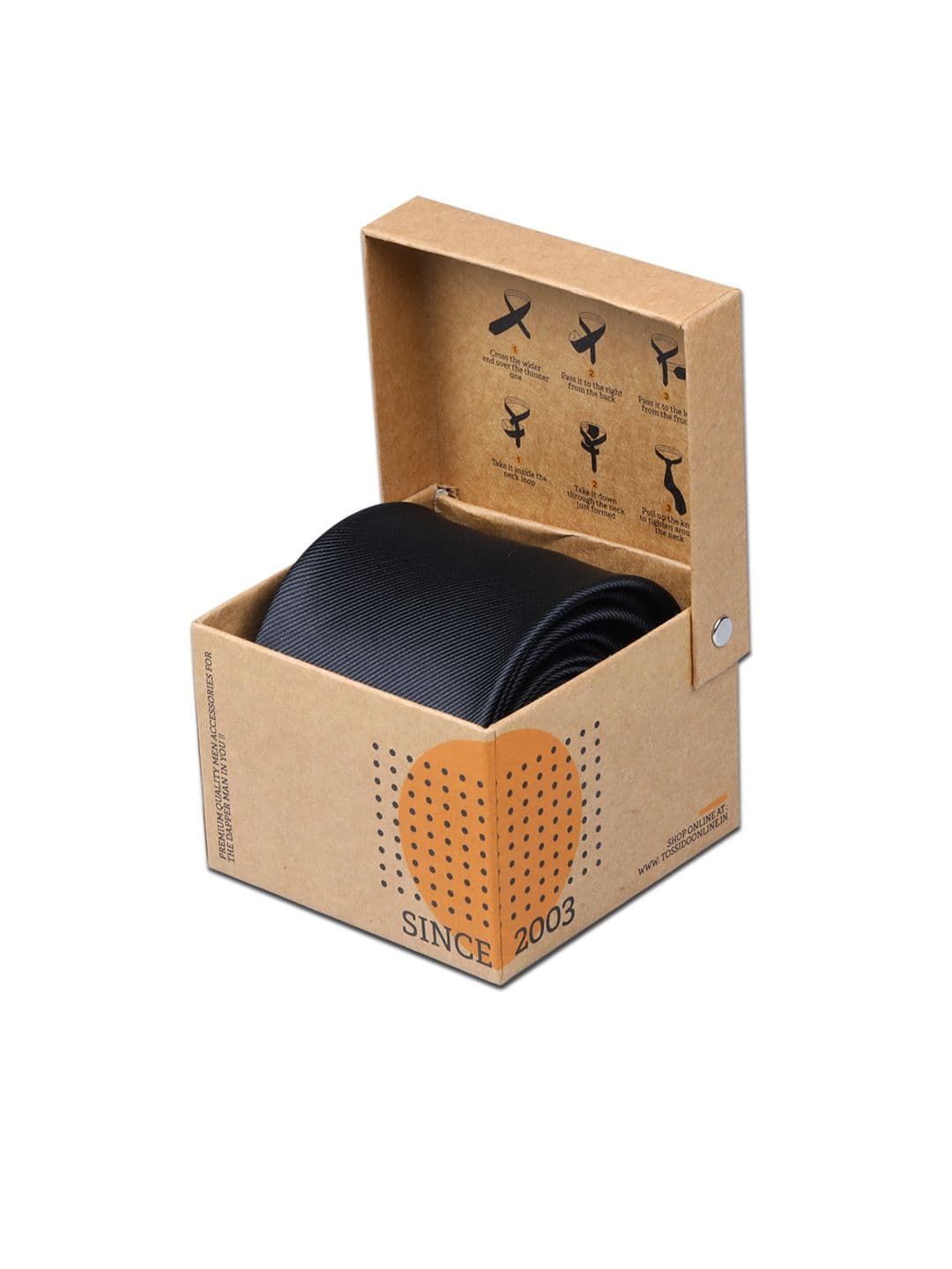 Tossido Black Solid Broad Tie - view 1