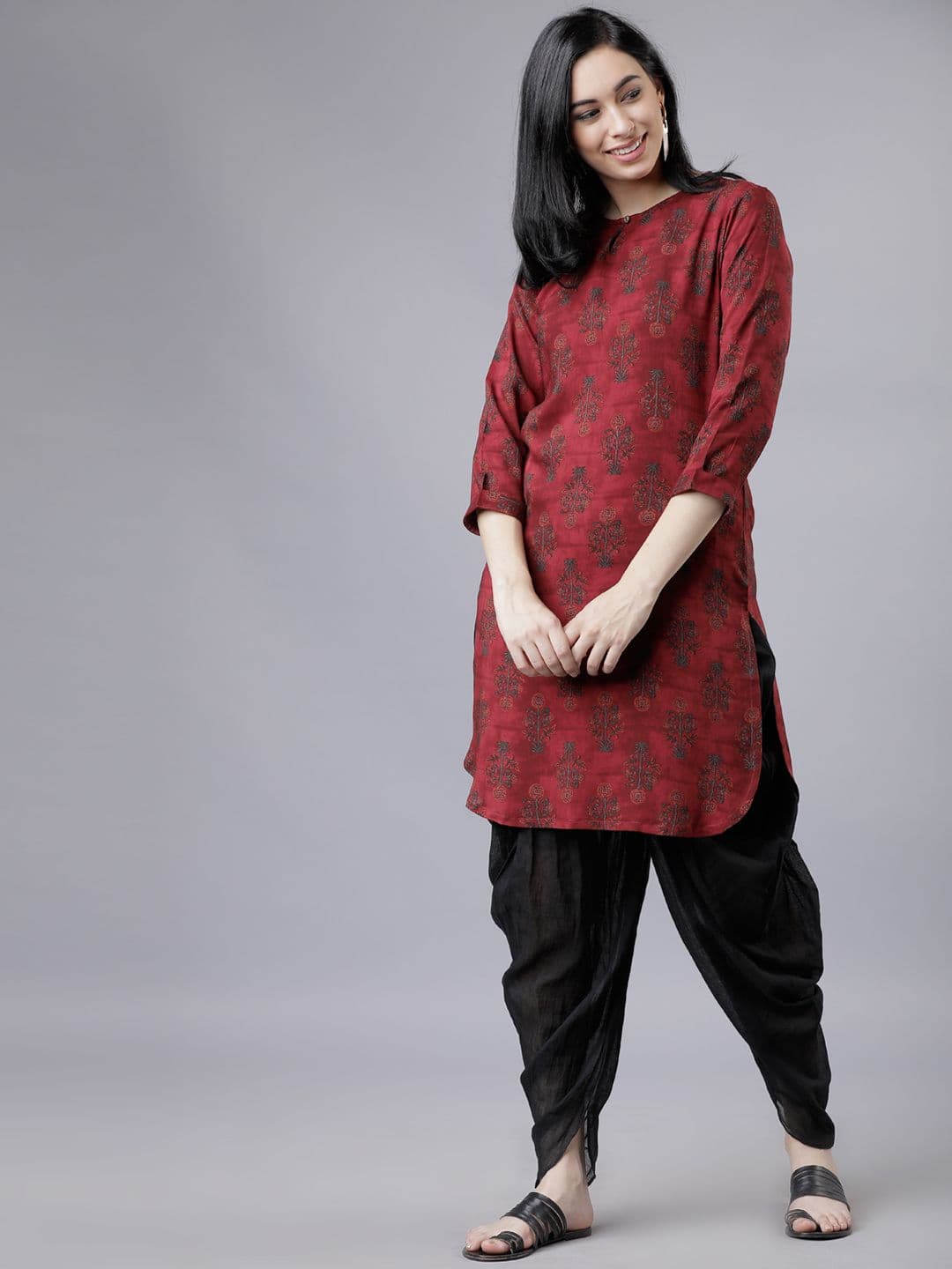 Vishudh Maroon Printed Tunic - view 1