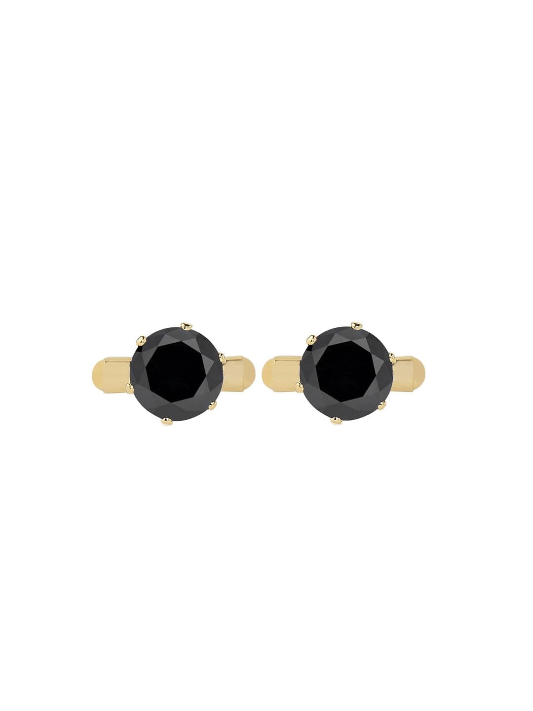 bodha Gold-Toned & Black Round Cufflinks - view 1