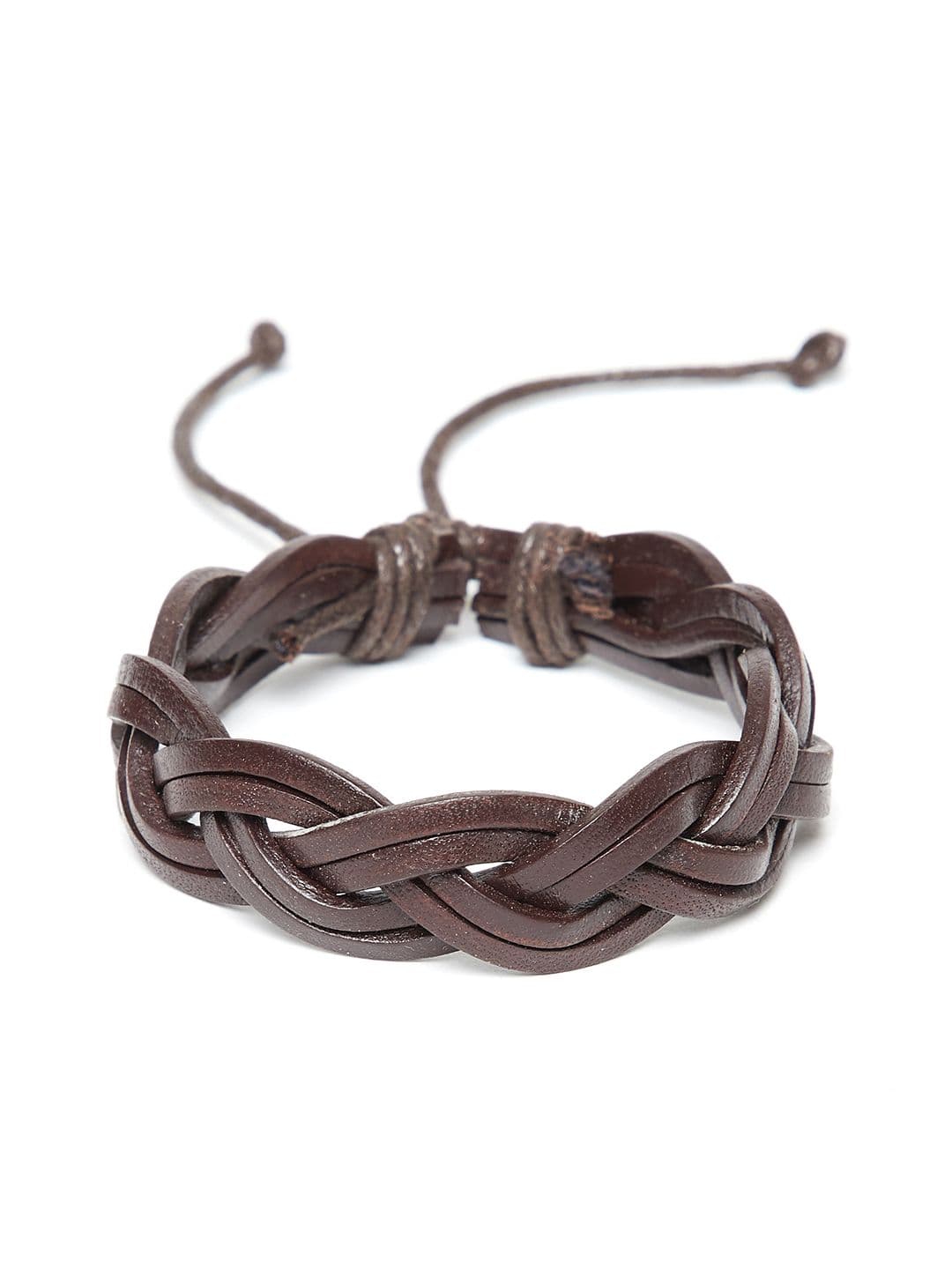 Alvaro Castagnino Men Brown Leather Wraparound Bracelet - view 1