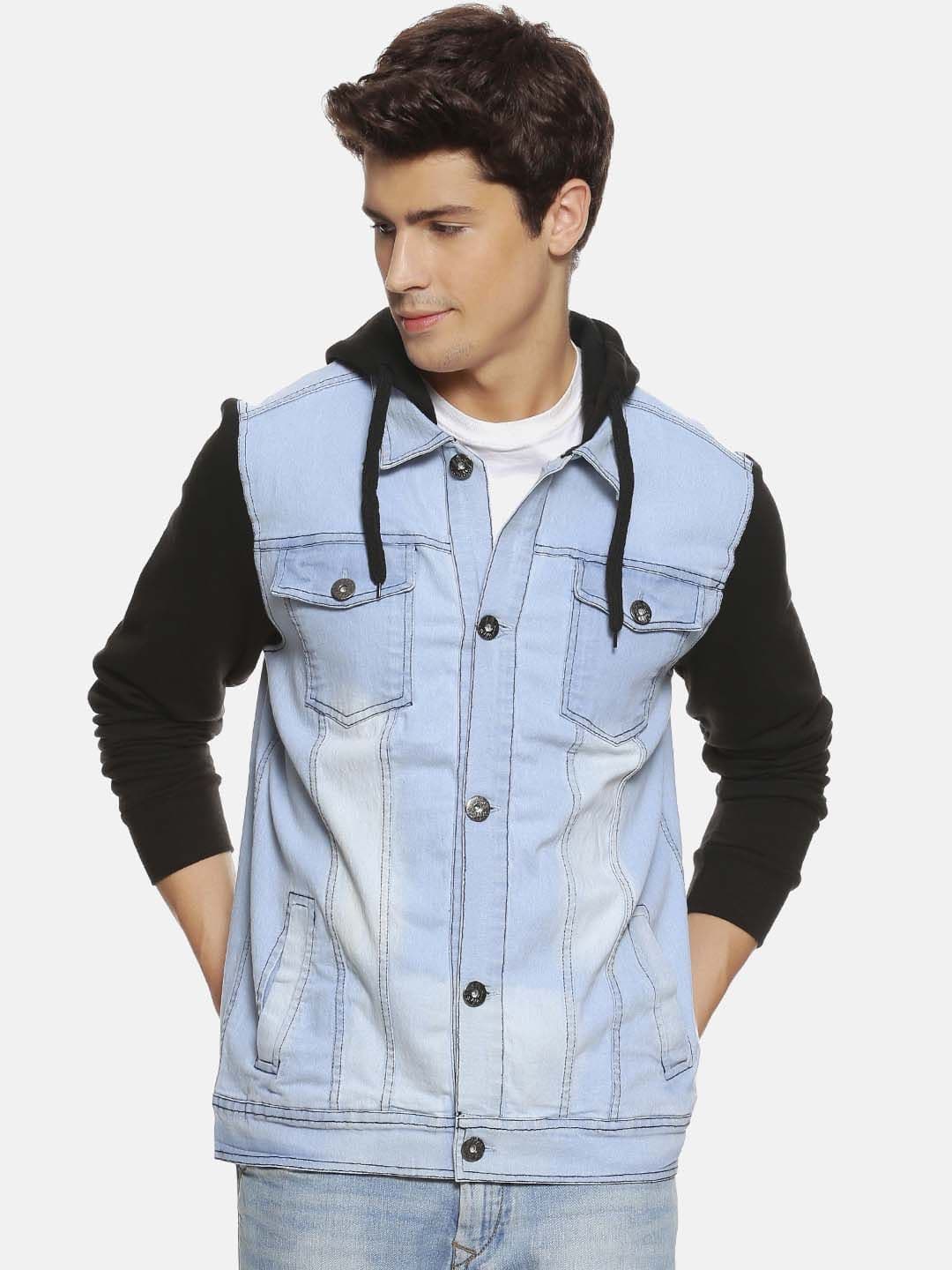 CAHOOT Men Blue Colourblocked Denim Jacket - view 1
