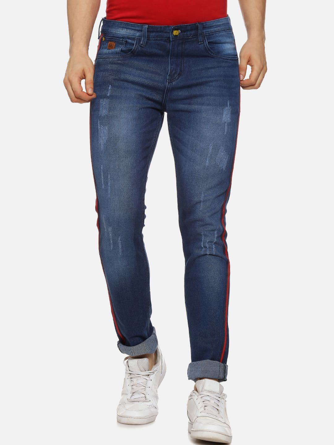 CAHOOT Men Blue Slim Fit Mid-Rise Mildly Distressed Stretchable Jeans - view 1