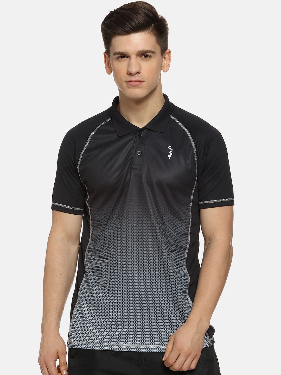 CAHOOT Men Black Printed Polo Collar T-shirt - view 1