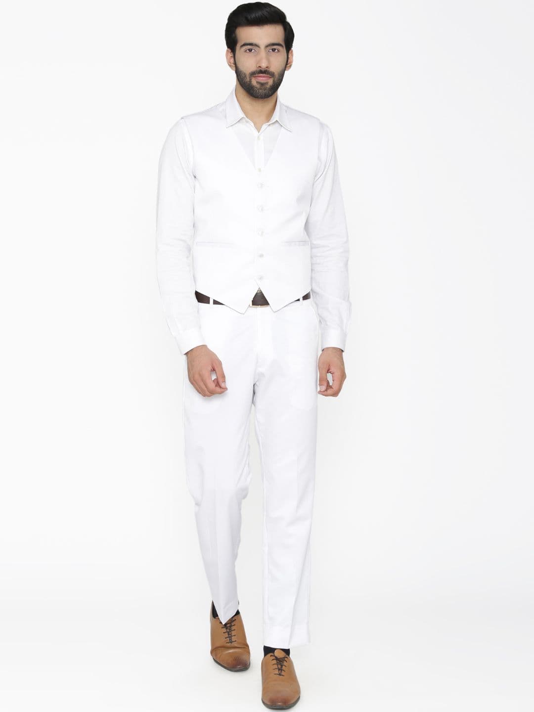 Wintage Men White Solid Single-Breasted Regular Fit Party Suit - view 1