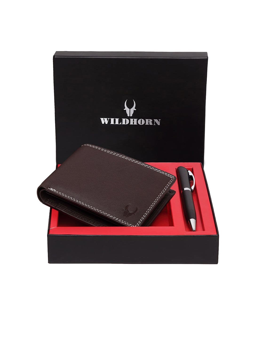 WildHorn Men Brown & Black RFID Protected Genuine Leather Accessory Gift Set - view 1