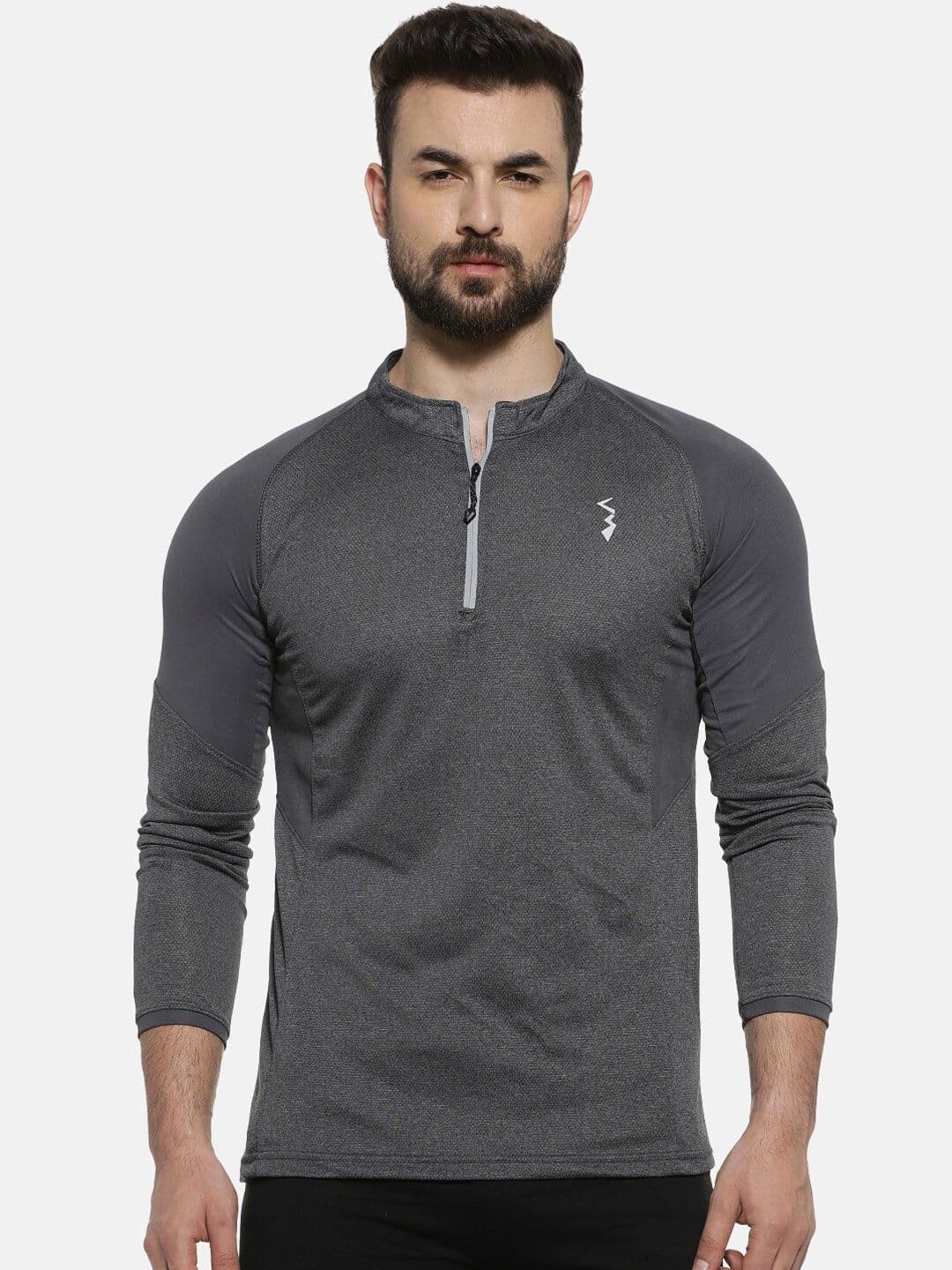 CAHOOT Men Charcoal Grey Slim Fit Sports T-shirt - view 1