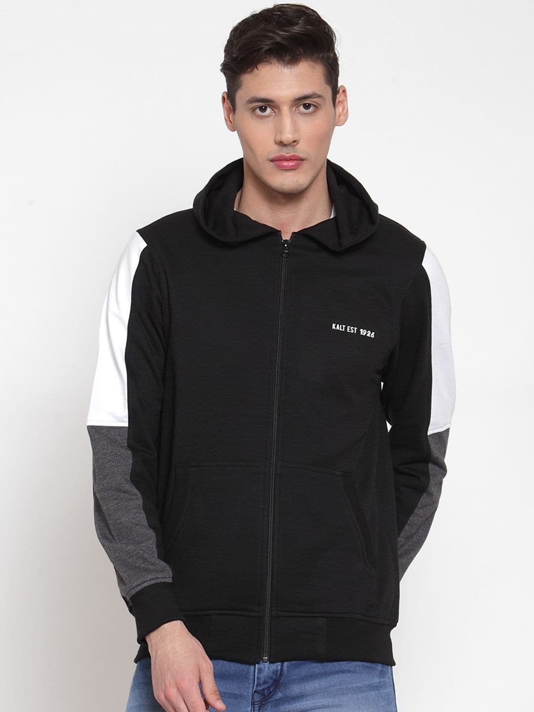 Kalt Men Black Colourblocked Bomber Jacket - view 1