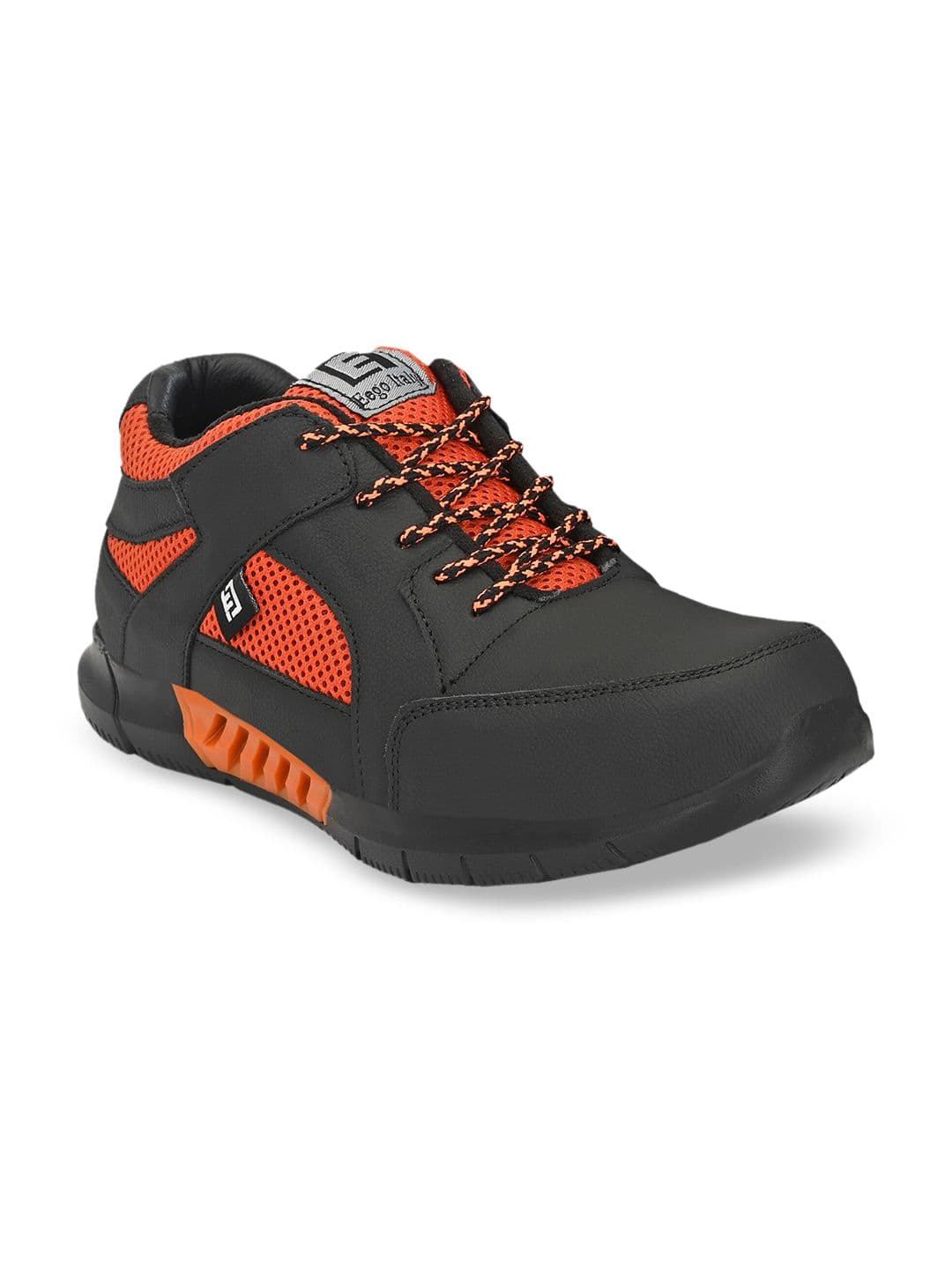 Eego Italy Men Orange Leather Trekking Shoes - view 1