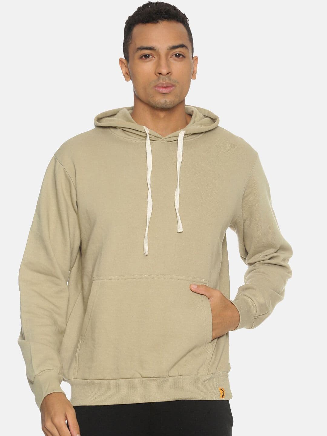 CAHOOT Men Olive Green Solid Hooded Sweatshirt - view 1