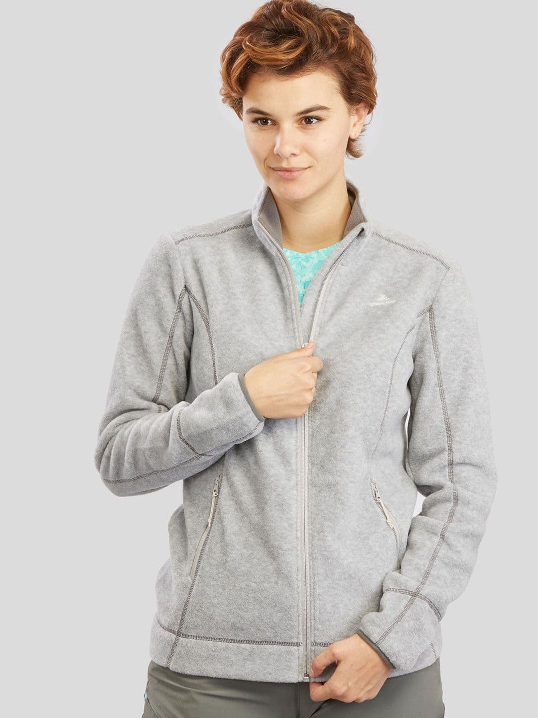 Decathlon Quechua - Women Grey MH100 Breathable Hiking Fleece Sweater - view 1