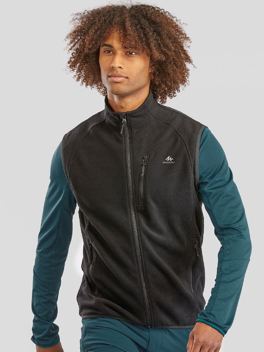 Decathlon Quechua - Men Black MH100 Warmth Hiking Fleece Gilet - view 1