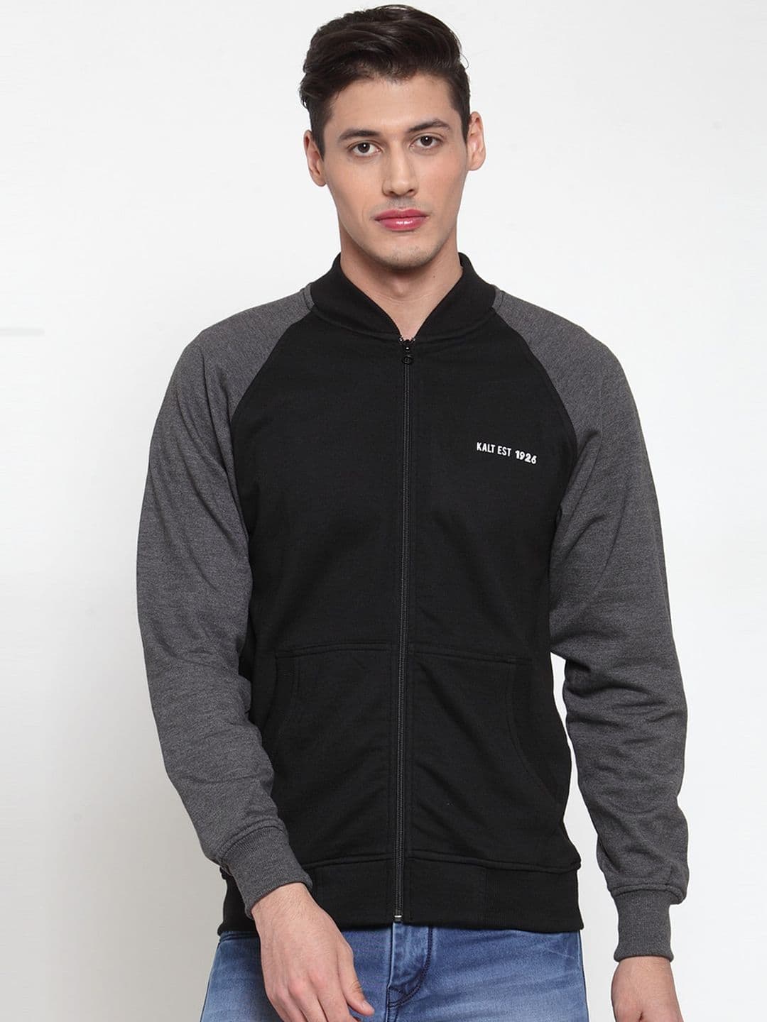 Kalt Men Black Solid Sporty Jacket - view 1