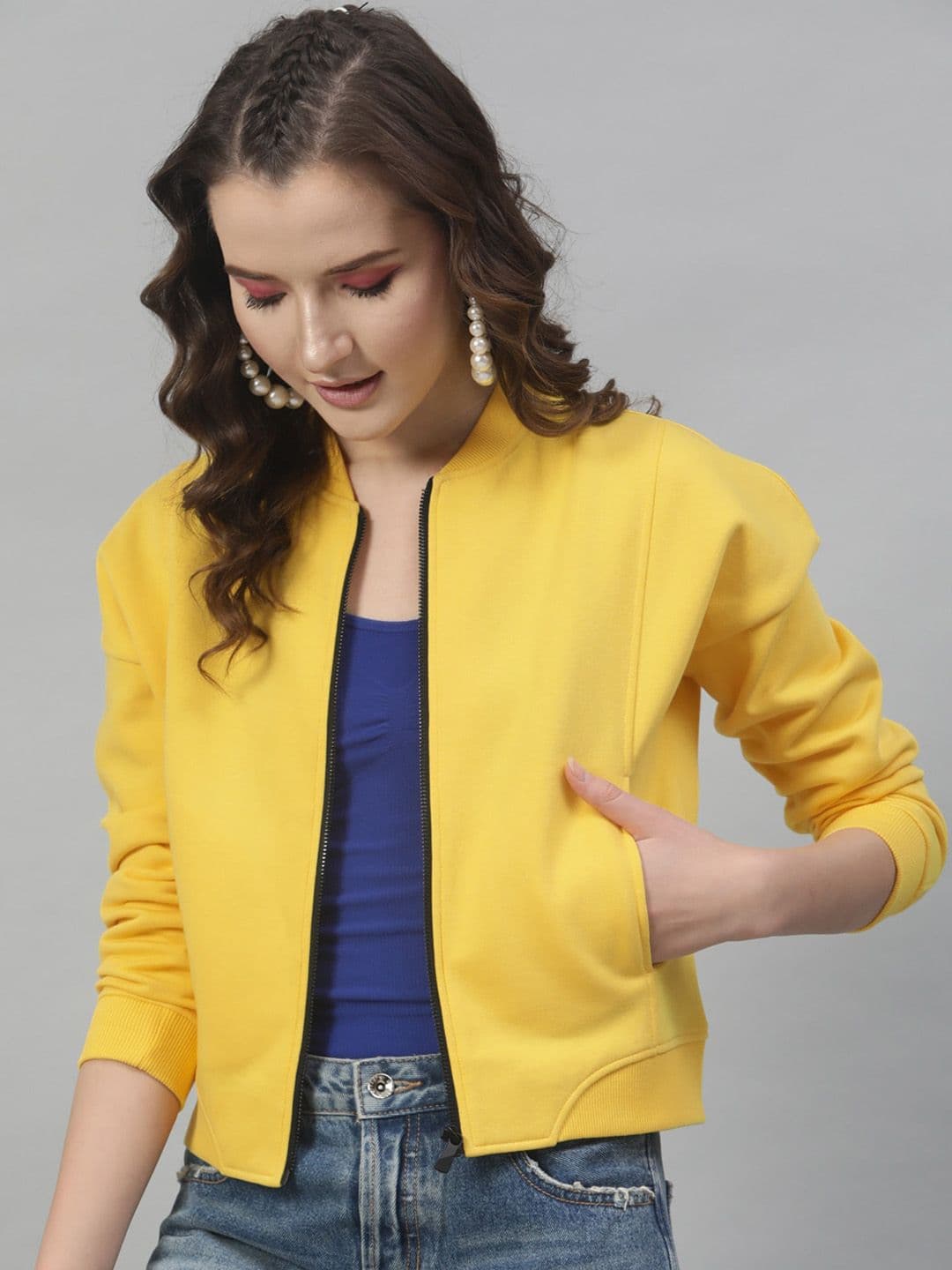 STREET 9 Women Yellow Solid Lightweight Tailored Jacket - view 1