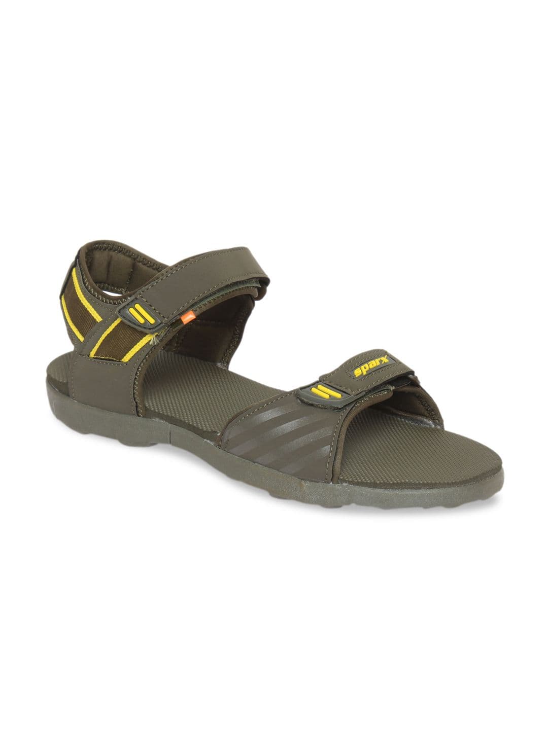 Sparx Men Olive Green & Yellow Solid Sports Sandals - view 1