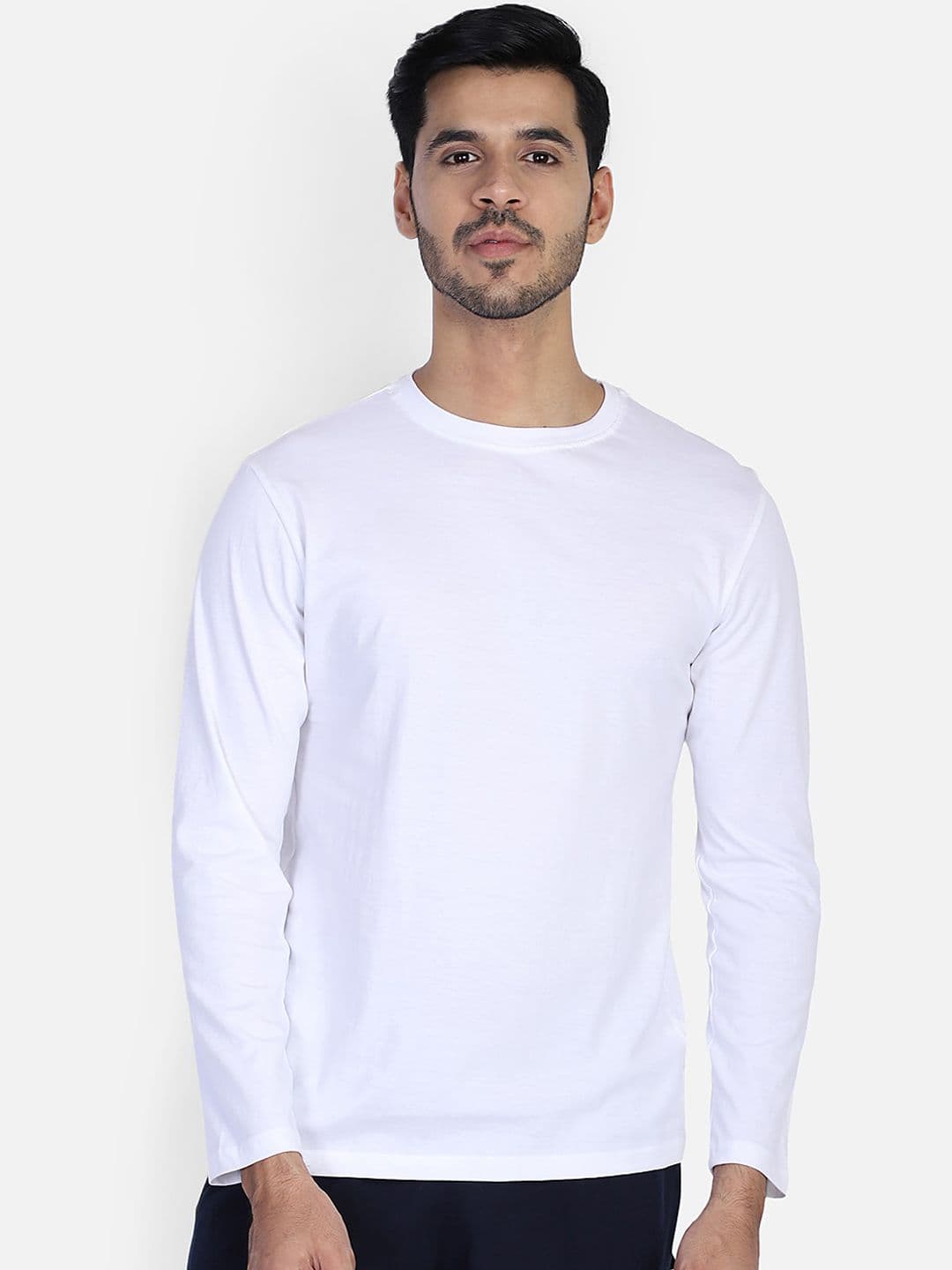 DYCA Men White Solid Round Neck T-shirt - view 1