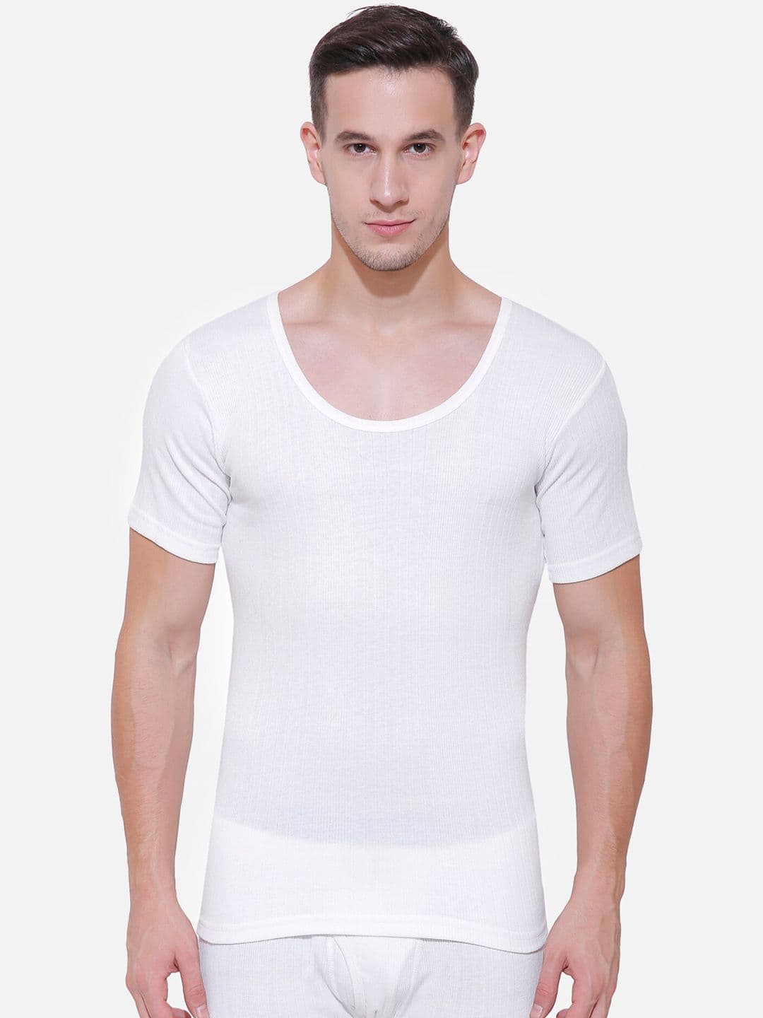BODYCARE INSIDER Men Off White Solid Thermal Top - view 1
