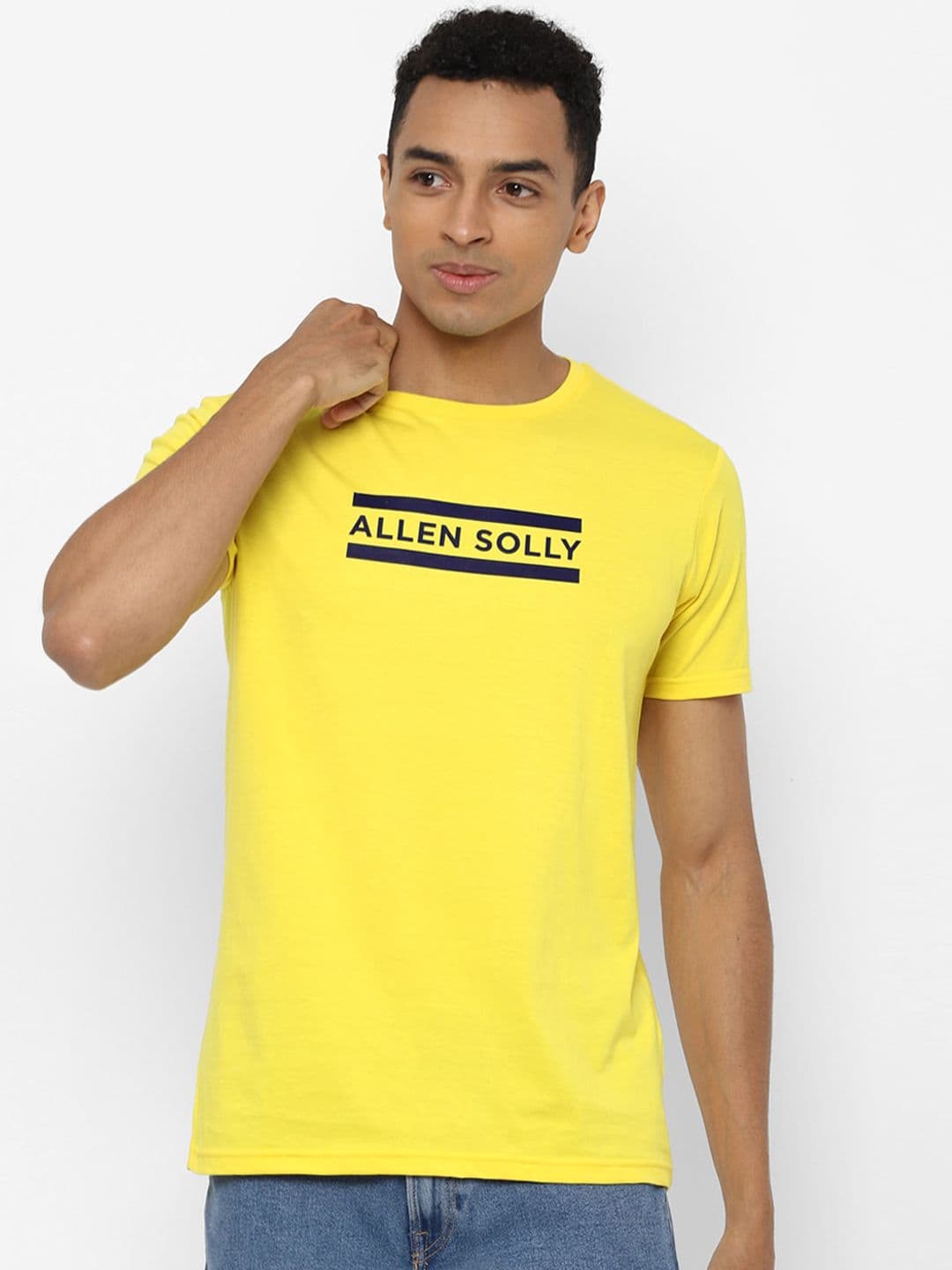 Allen Solly Men Yellow Printed Round Neck T-shirt - view 1