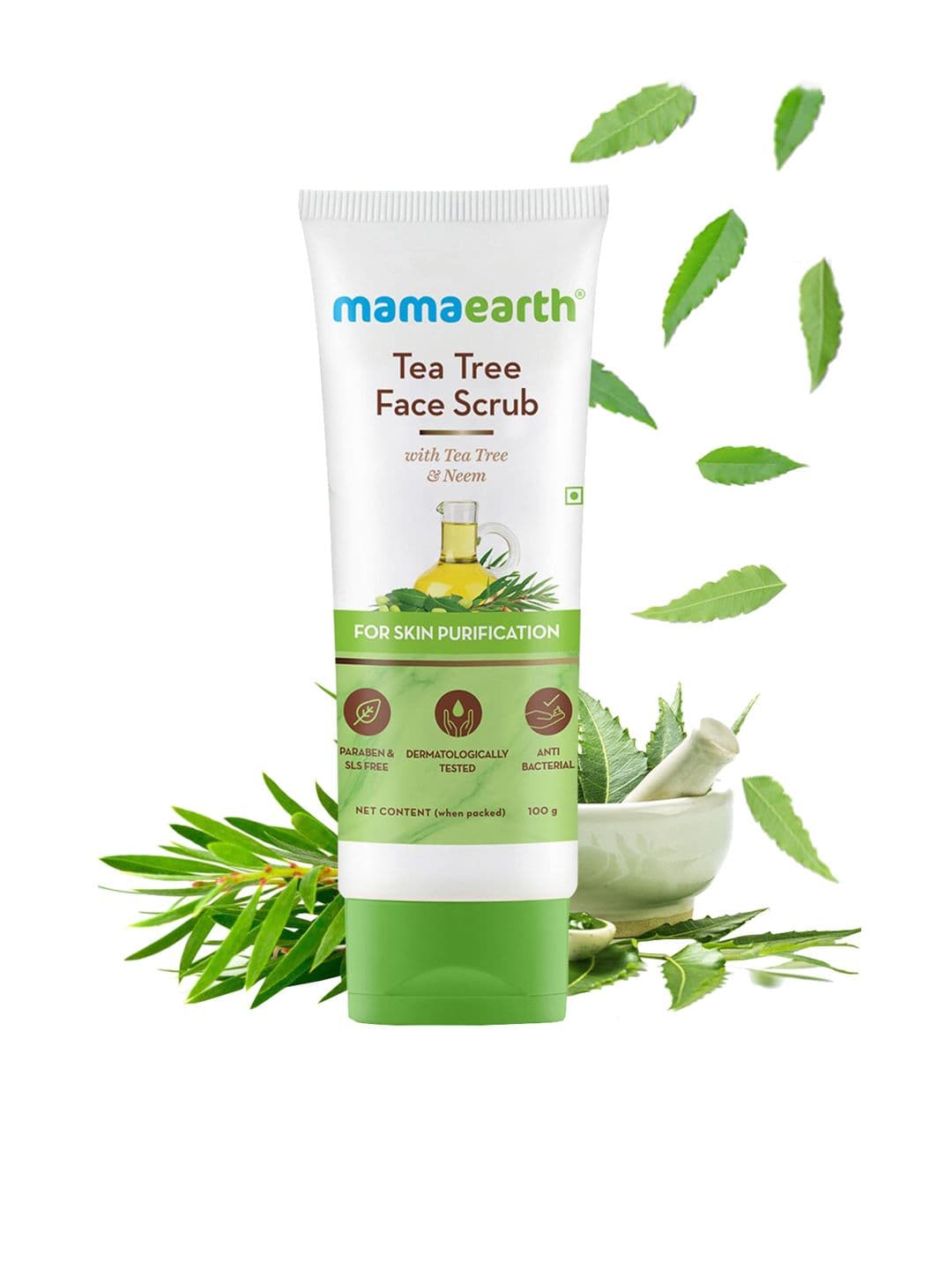 Mamaearth Tea Tree Face Scrub with Neem for Skin Purification 100 ml - view 1