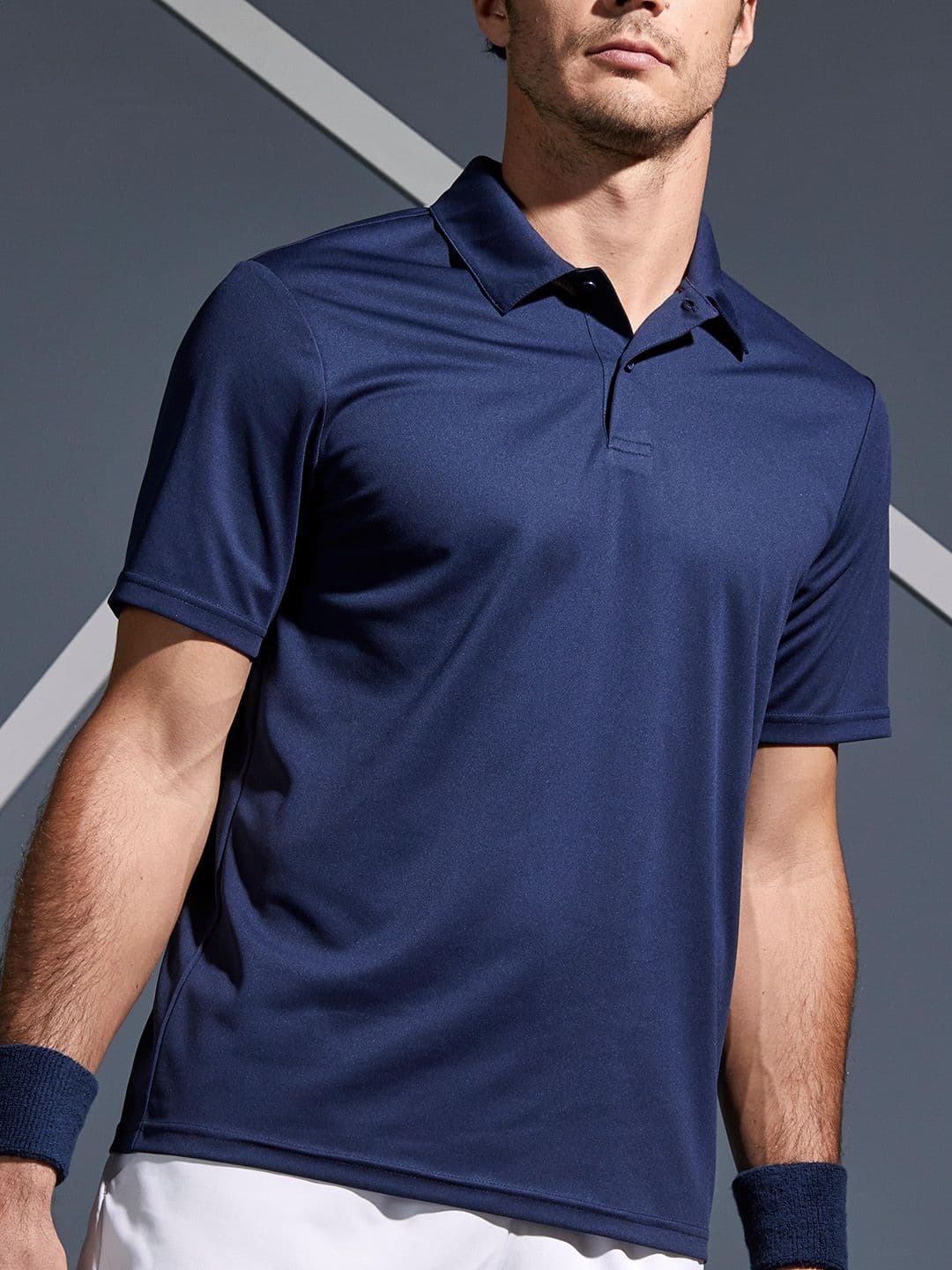 Decathlon Kuikma - Men Navy Blue Moisture Managing Tennis Polo T-Shirt - view 1