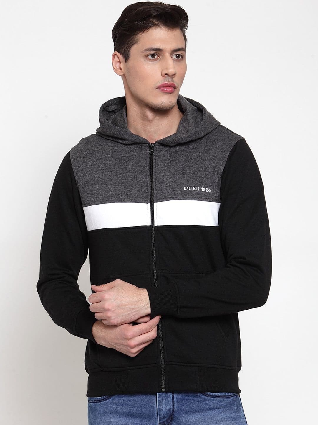 Kalt Men Black Colourblocked Sporty Jacket - view 1