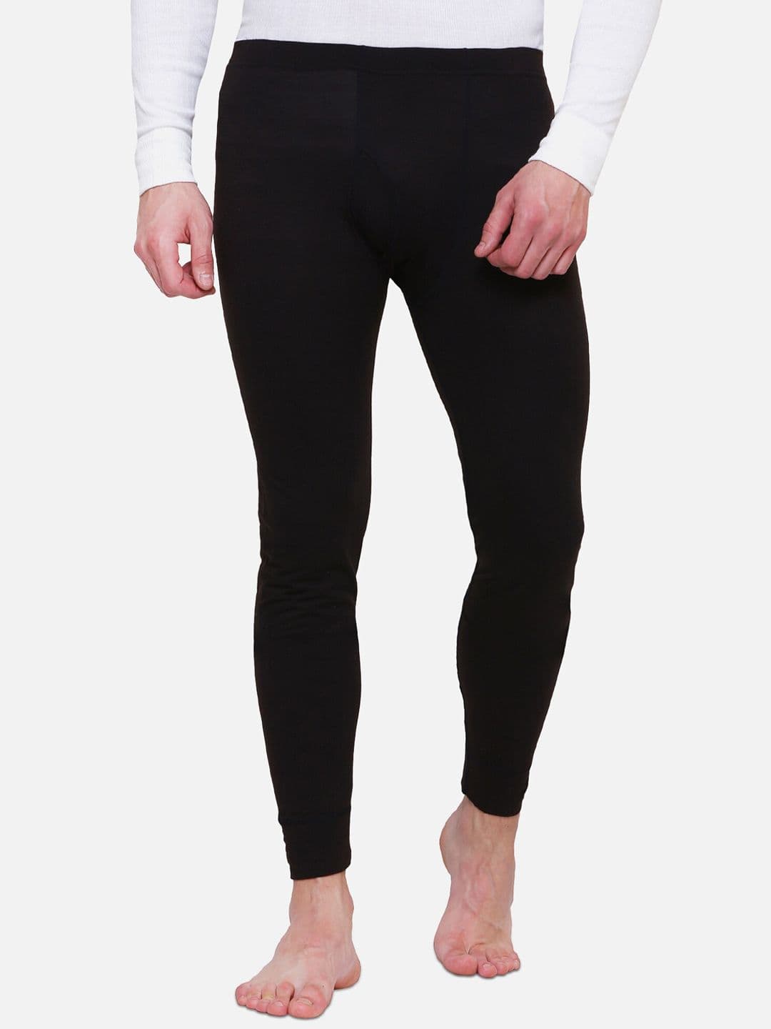 Ayaki Men Black Solid Thermal Bottoms - view 1