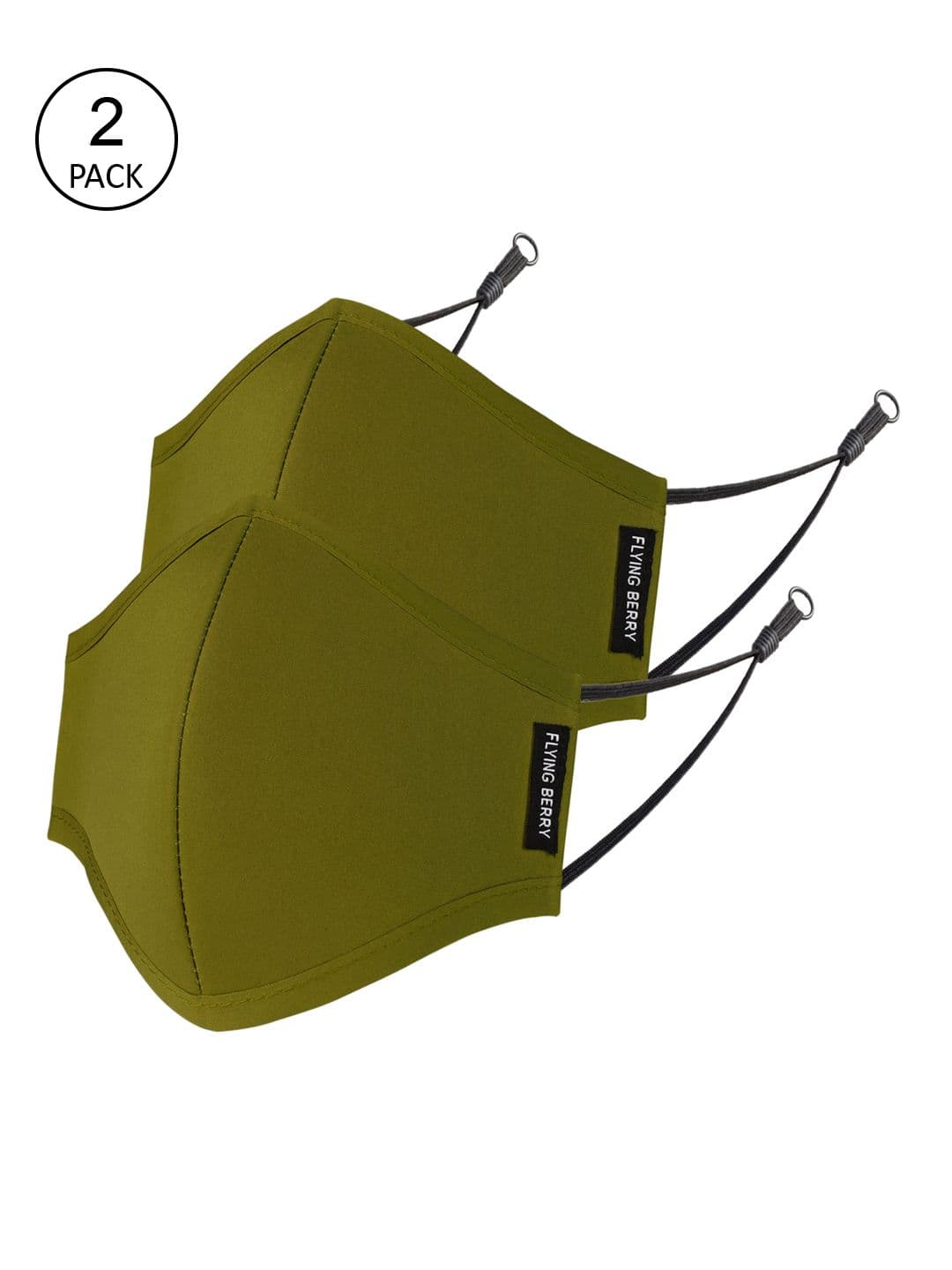 FLYING BERRY Unisex Pack Of 2 Green 3-Ply Anti Pollution Reusable Masks - view 1