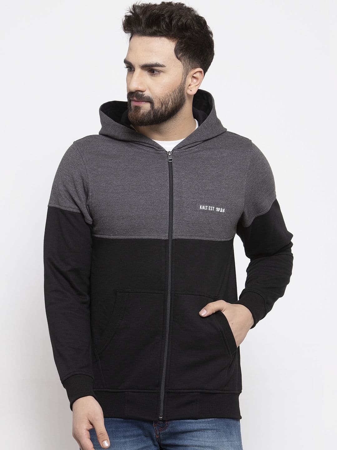 Kalt Men Black Colourblocked Sporty Jacket - view 1