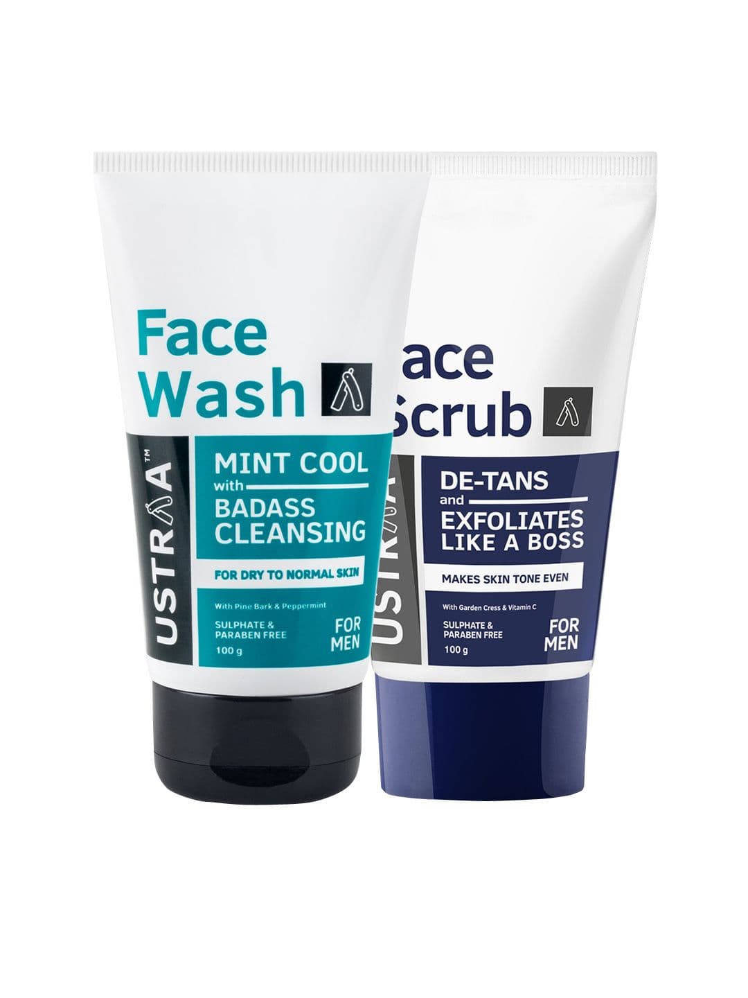 Ustraa Men Face Wash & Scrub De-tan Combo 100g each - view 1