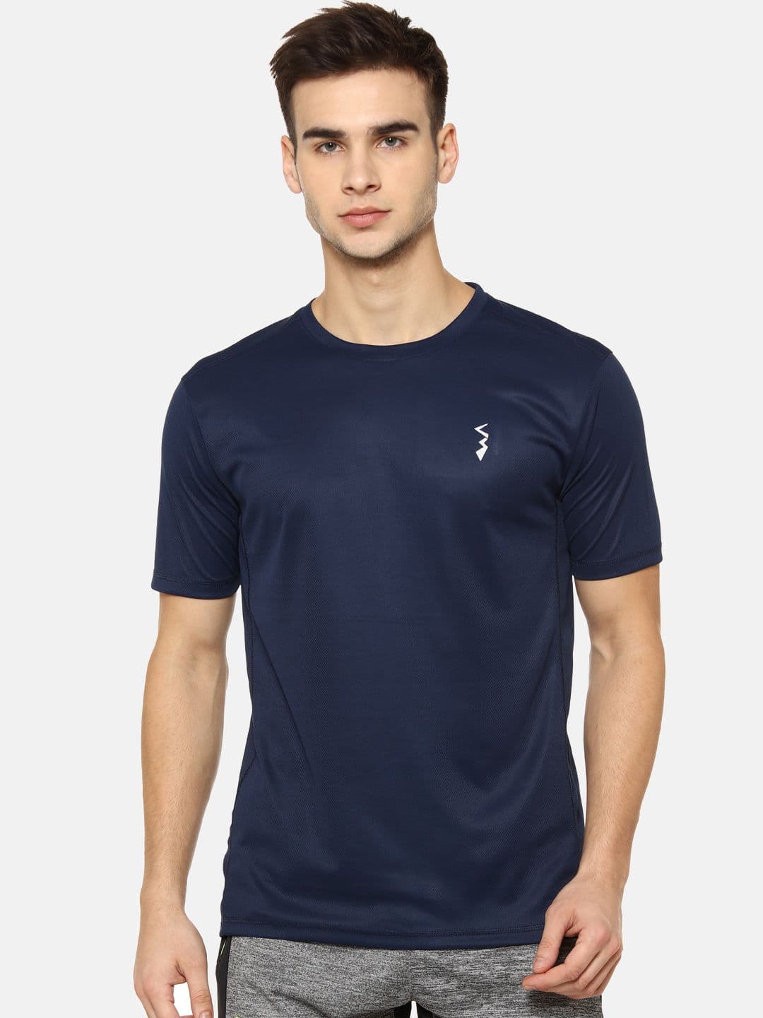 CAHOOT Men Navy Blue Solid Round Neck T-shirt - view 1