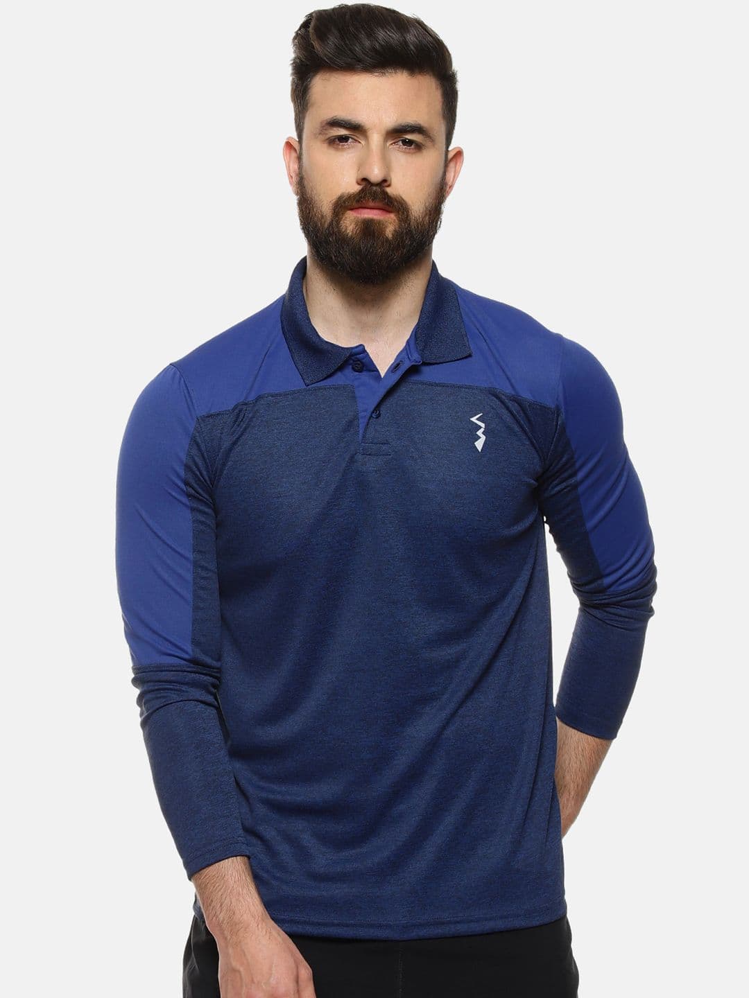 CAHOOT Men Blue Colourblocked Polo Collar T-shirt - view 1