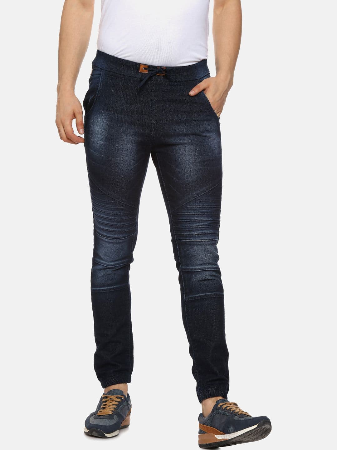 CAHOOT Men Blue Jogger Mid-Rise Clean Look Jogger Jeans - view 1
