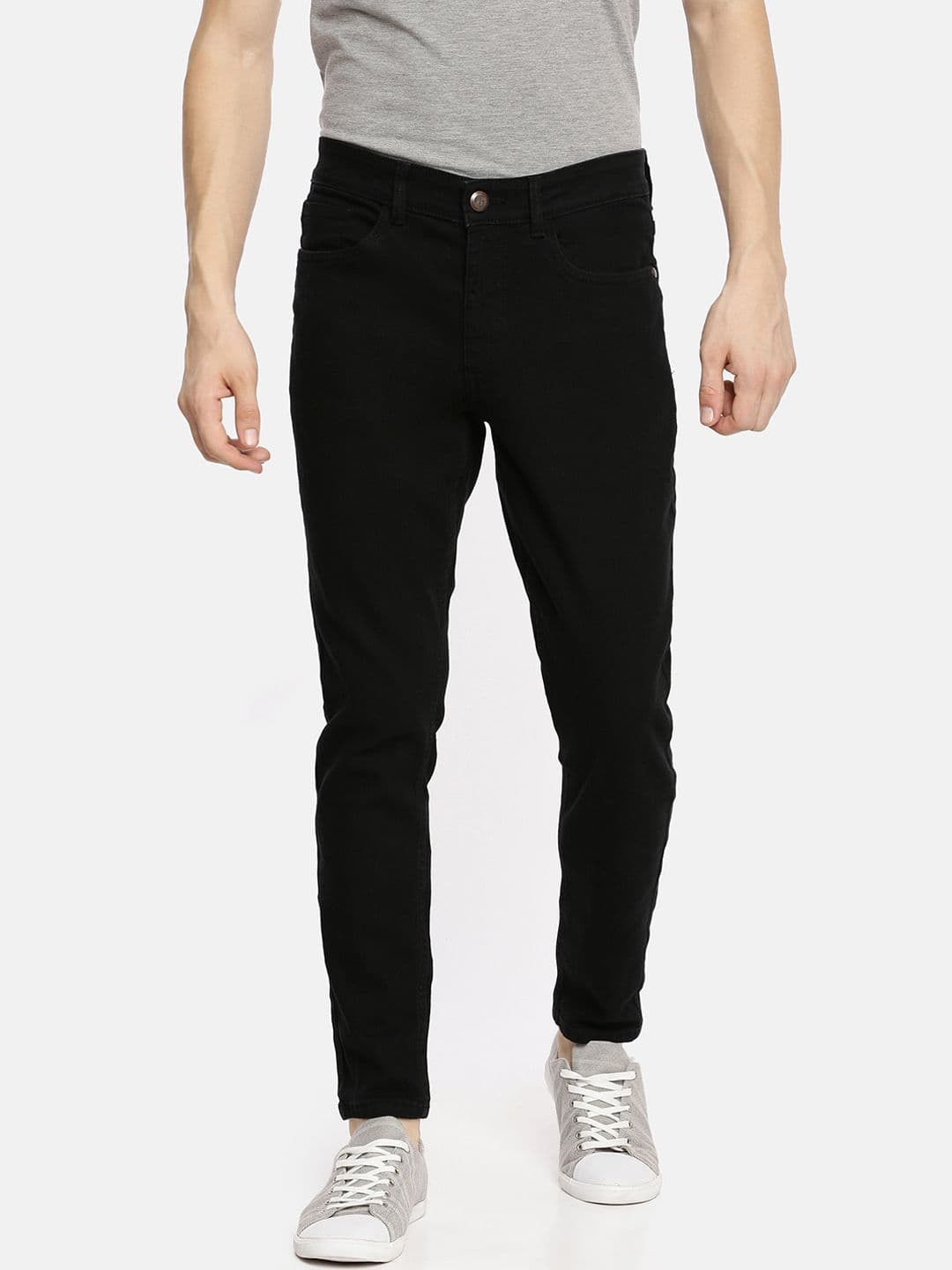 The Indian Garage Co Men Black Slim Fit Mid-Rise Clean Look Jeans - view 1