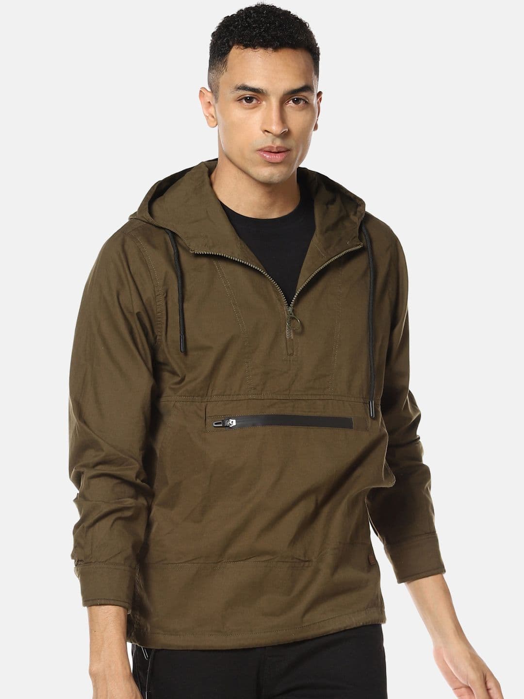 CAHOOT Men Olive Green Solid Windcheater Padded Jacket - view 1