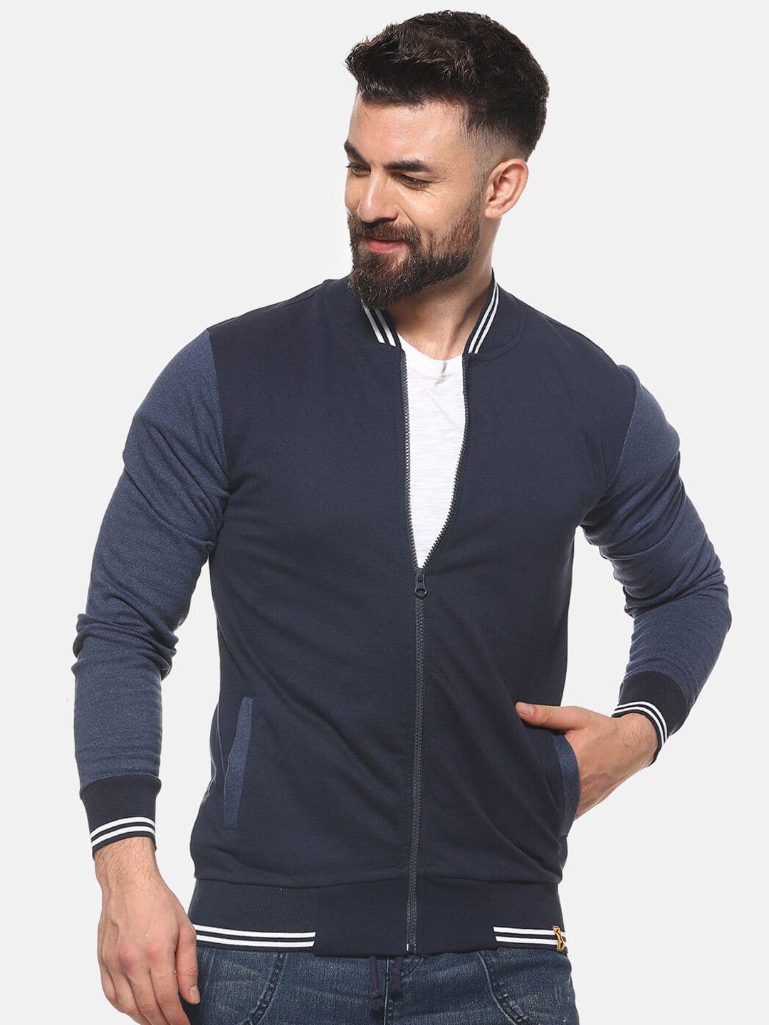 CAHOOT Men Blue Solid Windcheater Bomber Jacket - view 1