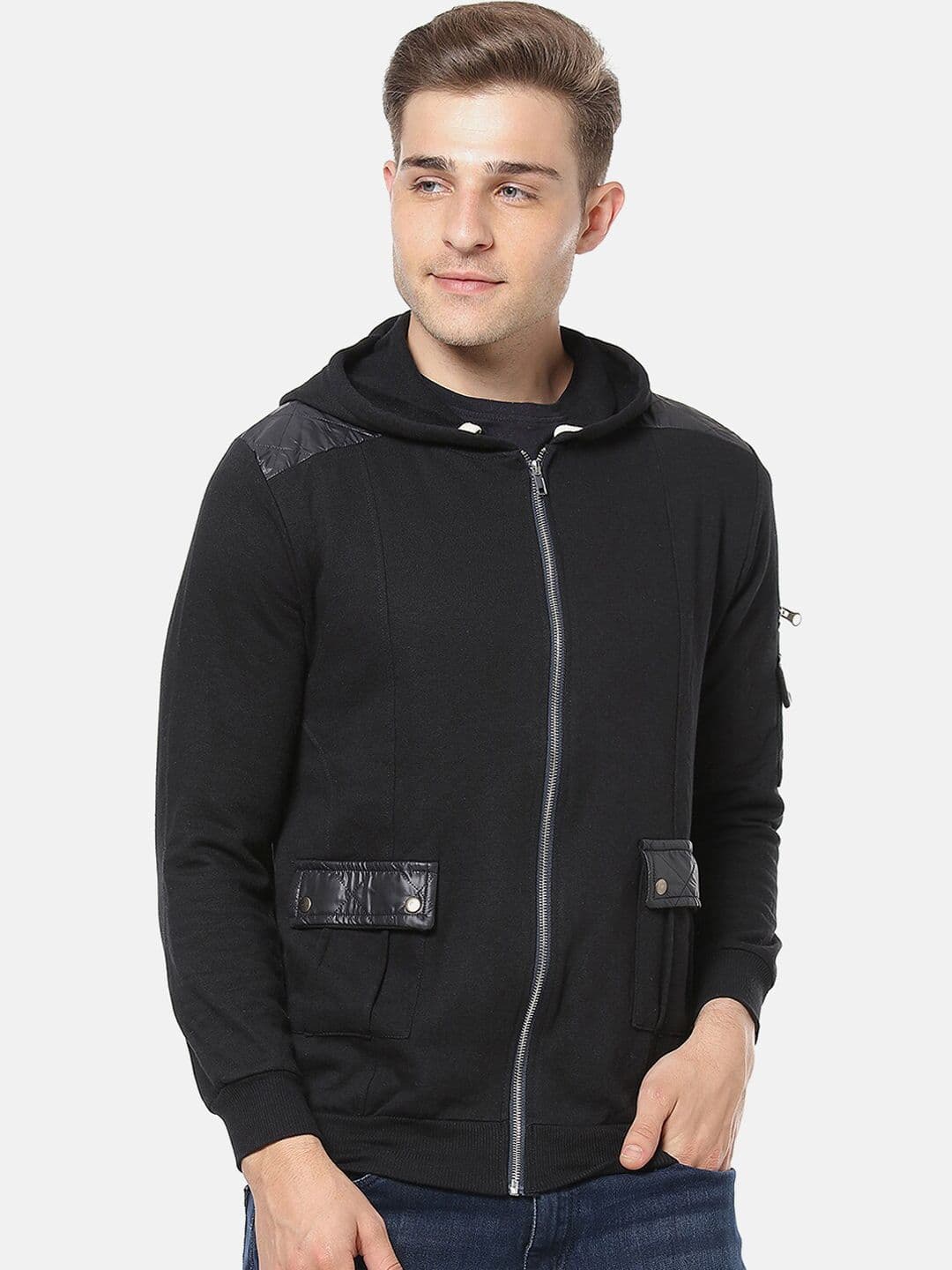 CAHOOT Men Black Solid Windcheater Bomber - view 1